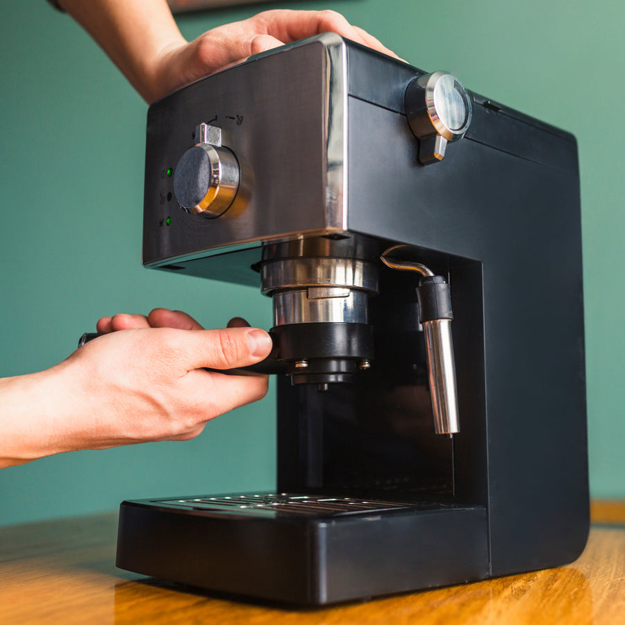 Fill tank & insert coffee pod